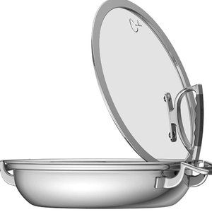 12-Inch Dual Handle Casserole Pan with Glass Latch Lid